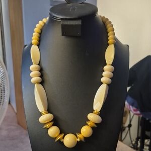 Vintage Lucite Cream Off White Necklace 1980s